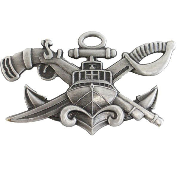 Navy SWCC Special Warfare Combatant Crew Badge - Silver Oxidized badges 84541