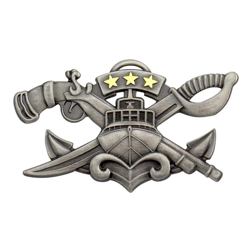Navy SWCC Special Warfare Combatant Crew Badge - Silver Oxidized badges 84610