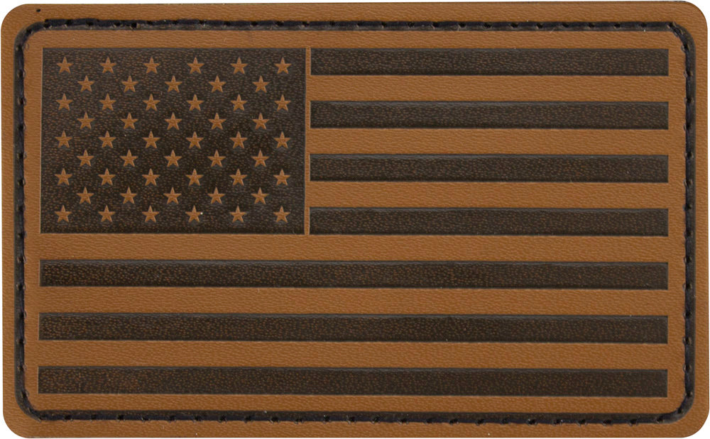 US Flag Patch Leather - Forward Facing Patches and Service Stripes