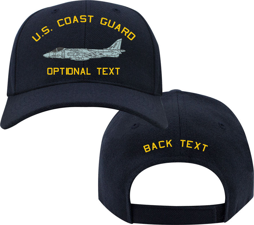 Coast Guard Custom Ship Cap - AV-88 Harrier Jump Jet Hats and Caps