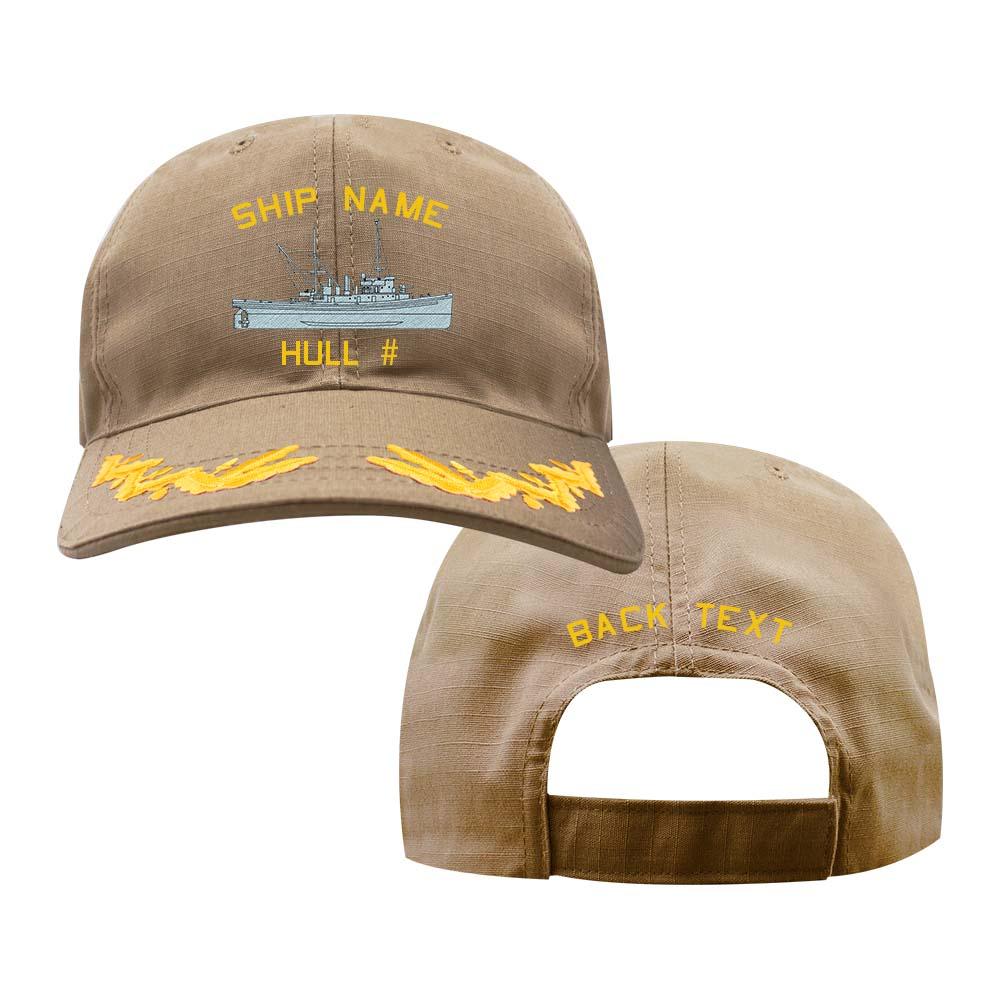 U.S. Navy Custom Ship Cap - Coyote - Captain Scrambled Eggs - Abnaki Class Tugboat Hats and Caps