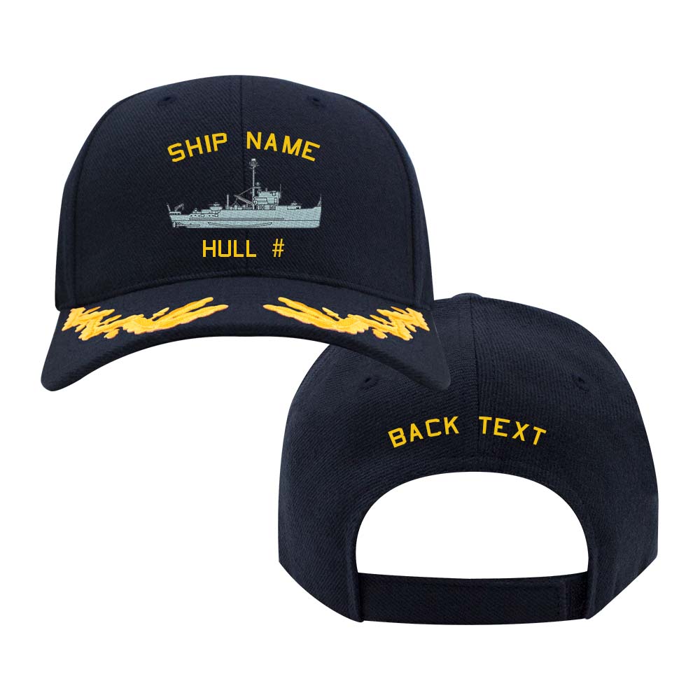 US Navy Custom Ship Cap - Captain Scrambled Eggs - Admirable Class Minesweeper Hats and Caps