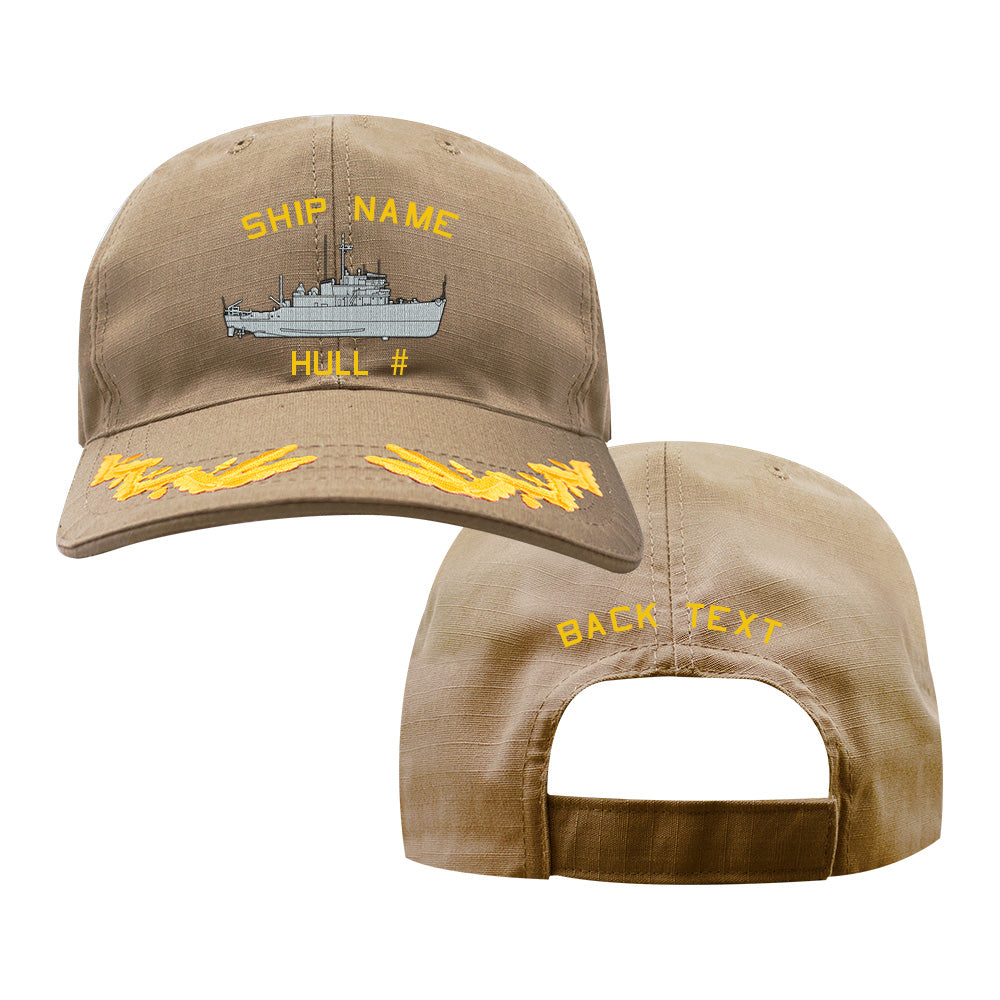 US Navy Custom Ship Cap - Coyote - Aggressive Class Minesweeper Hats and Caps AGGRESSIVE.COY.CAPTAIN