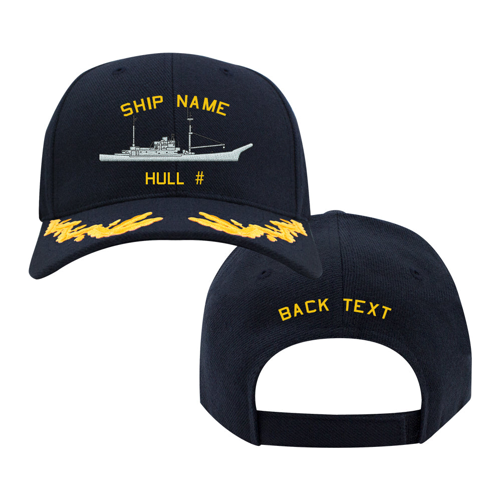 U.S. Navy Custom Ship Cap - Aloe Class Net Laying Ship Hats and Caps Albany.Navy.Captain