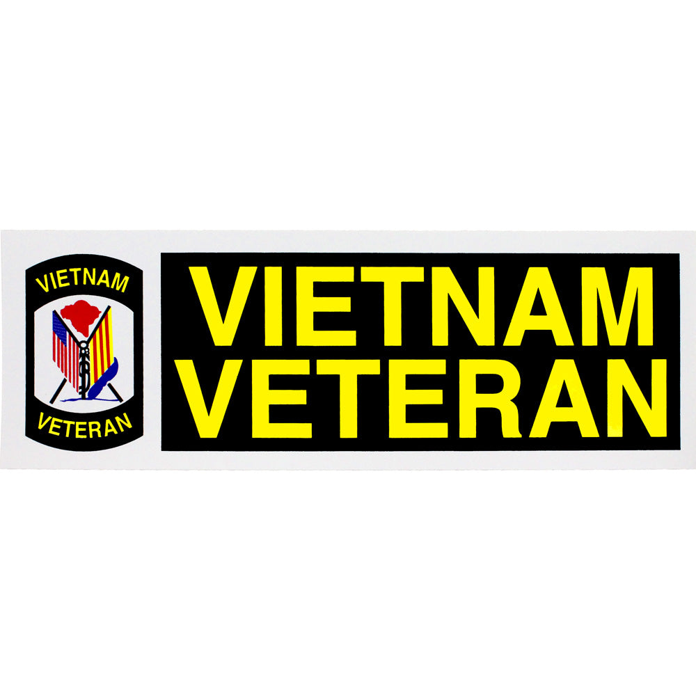 Vietnam Veteran With Flags Bumper Sticker Stickers and Decals BP-0074