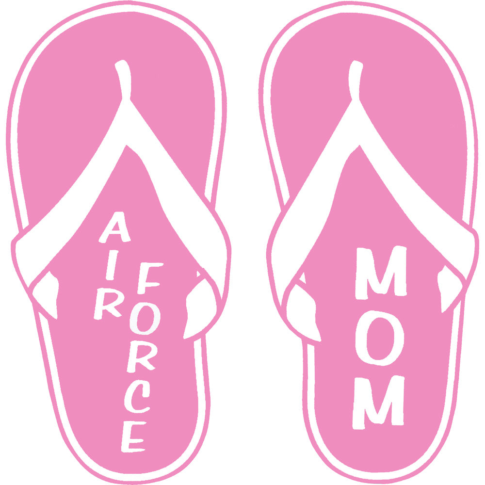 Air Force Mom Pink Flip Flops 4" Vinyl Transfer Stickers and Decals BP-0825