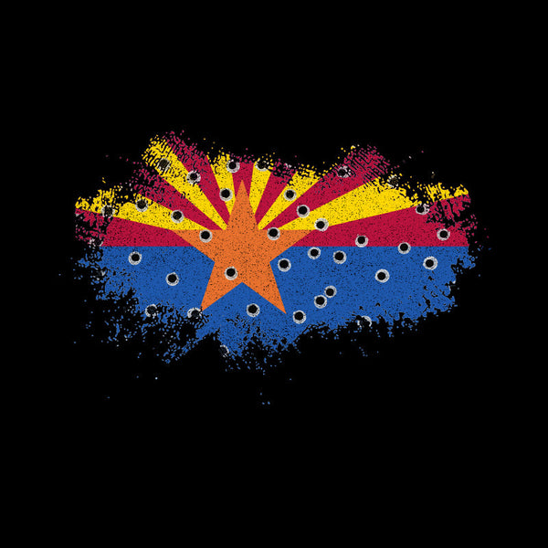 Bullet Hole Arizona Flag Ripped T-Shirt | USAMM
