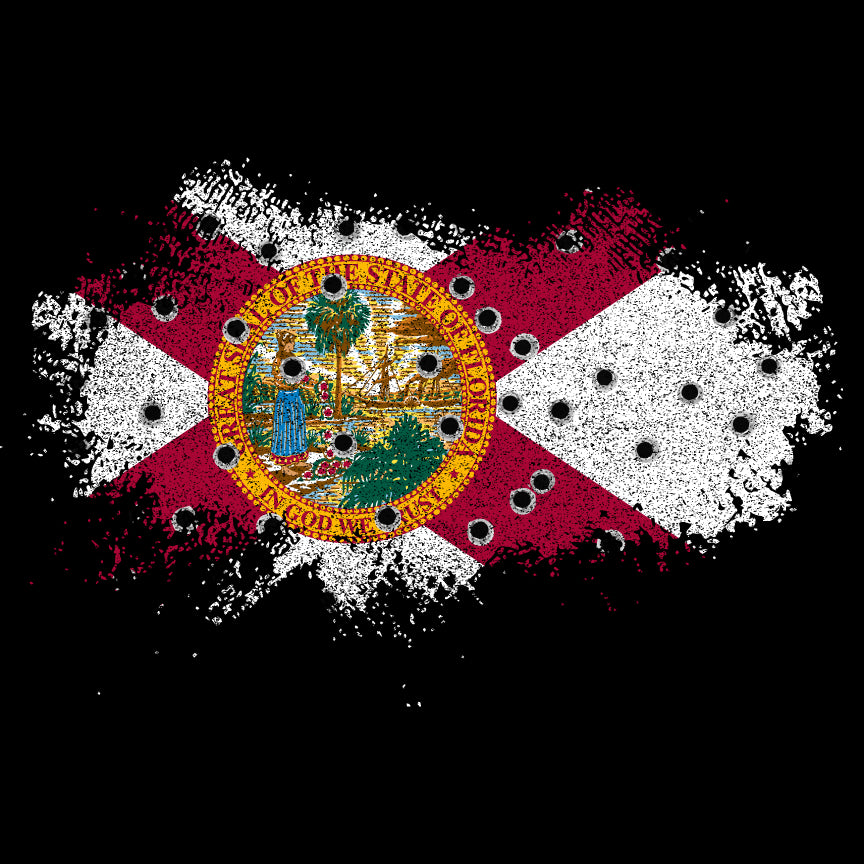 Bullet Hole Florida Flag Ripped T-Shirt Shirts