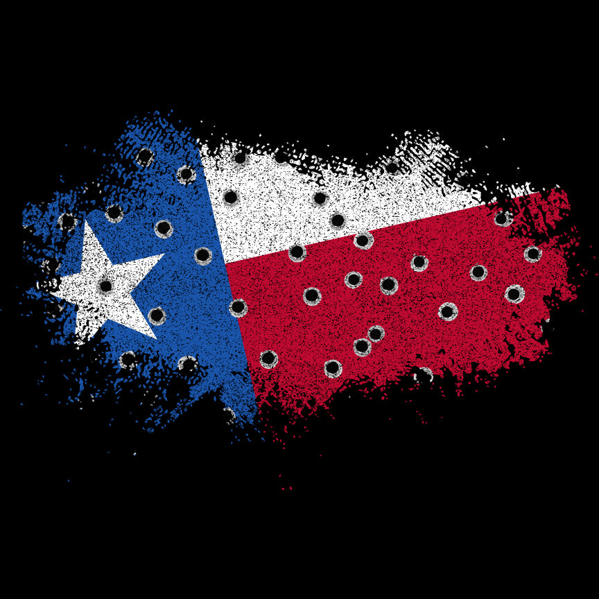 Bullet Hole Texas Flag Ripped T-Shirt Shirts