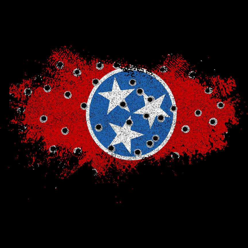 Bullet Hole Tennessee Flag Ripped T-Shirt Shirts