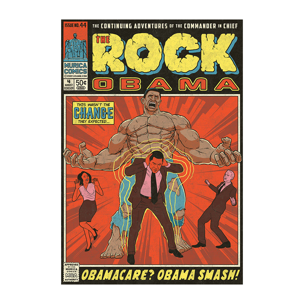 The Rock Obama Vintage Comic Poster Print Canvas Prints