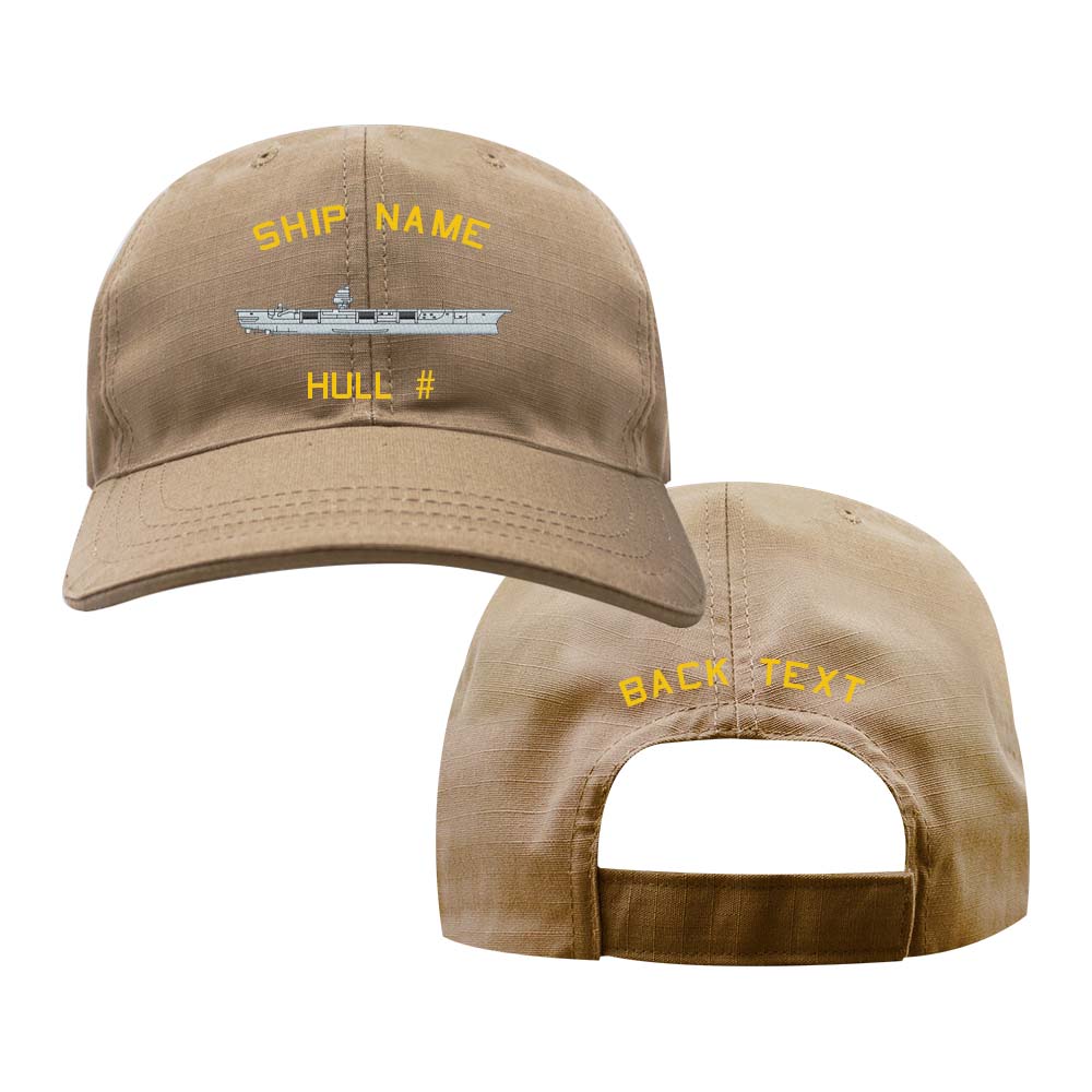US Navy Custom Ship Cap - Coyote - Enterprise Class Carrier Post Vietnam Hats and Caps