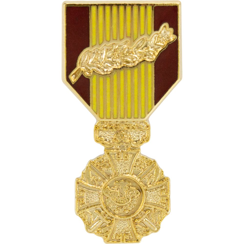 Republic of Vietnam Gallantry Cross with Palm Hat Pin Pins
