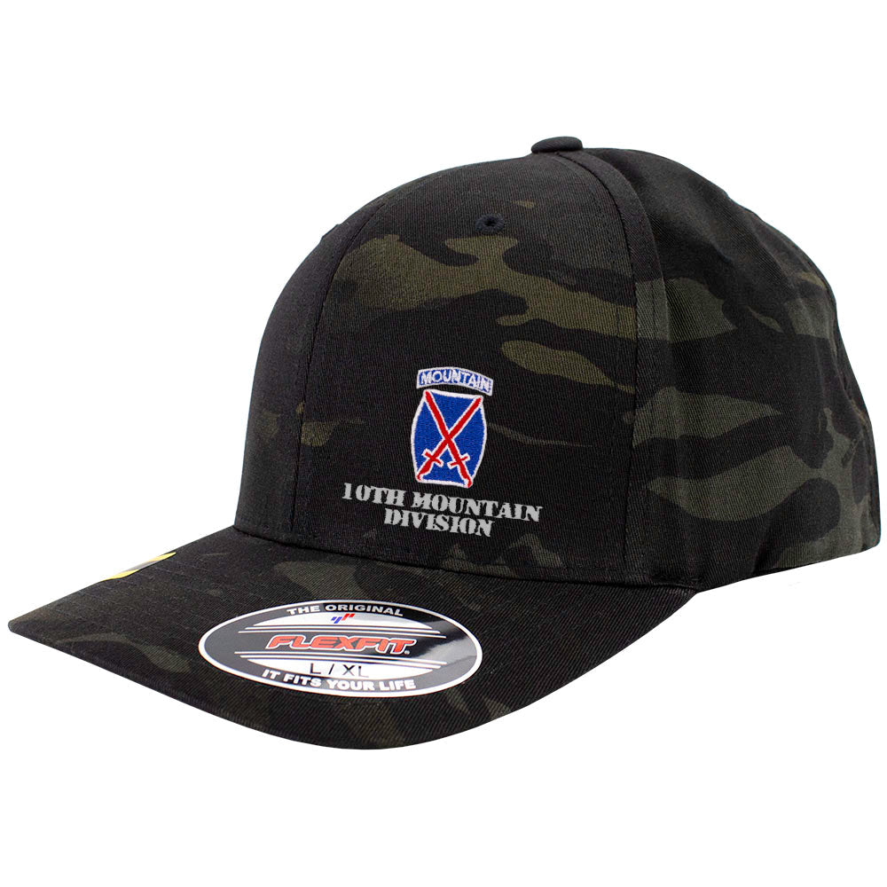 10th Mountain Division FlexFit Caps - Multicam Hats and Caps Hat.0593S