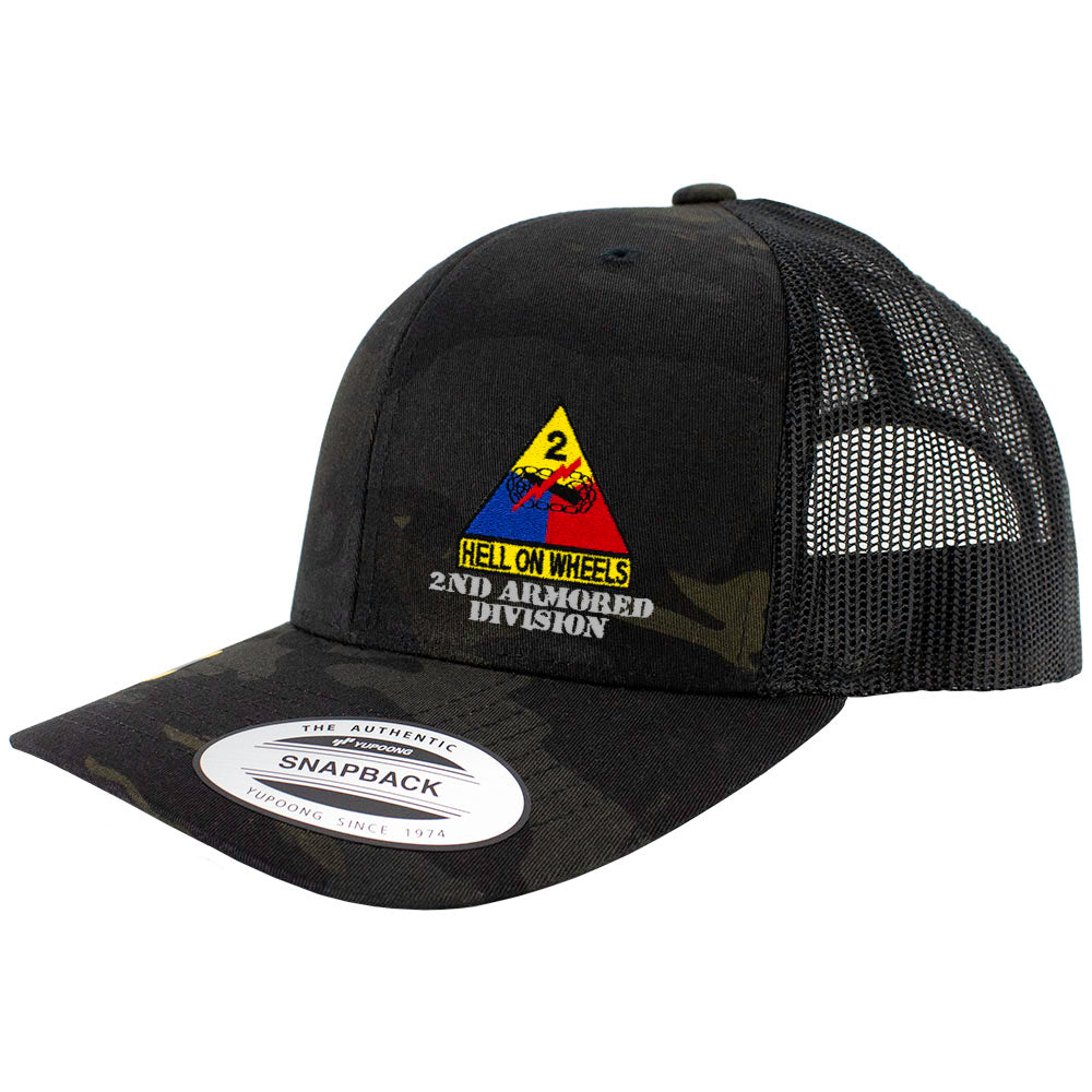2nd Armored Division Snapback Trucker Cap - Multicam Hats and Caps Hat.0617