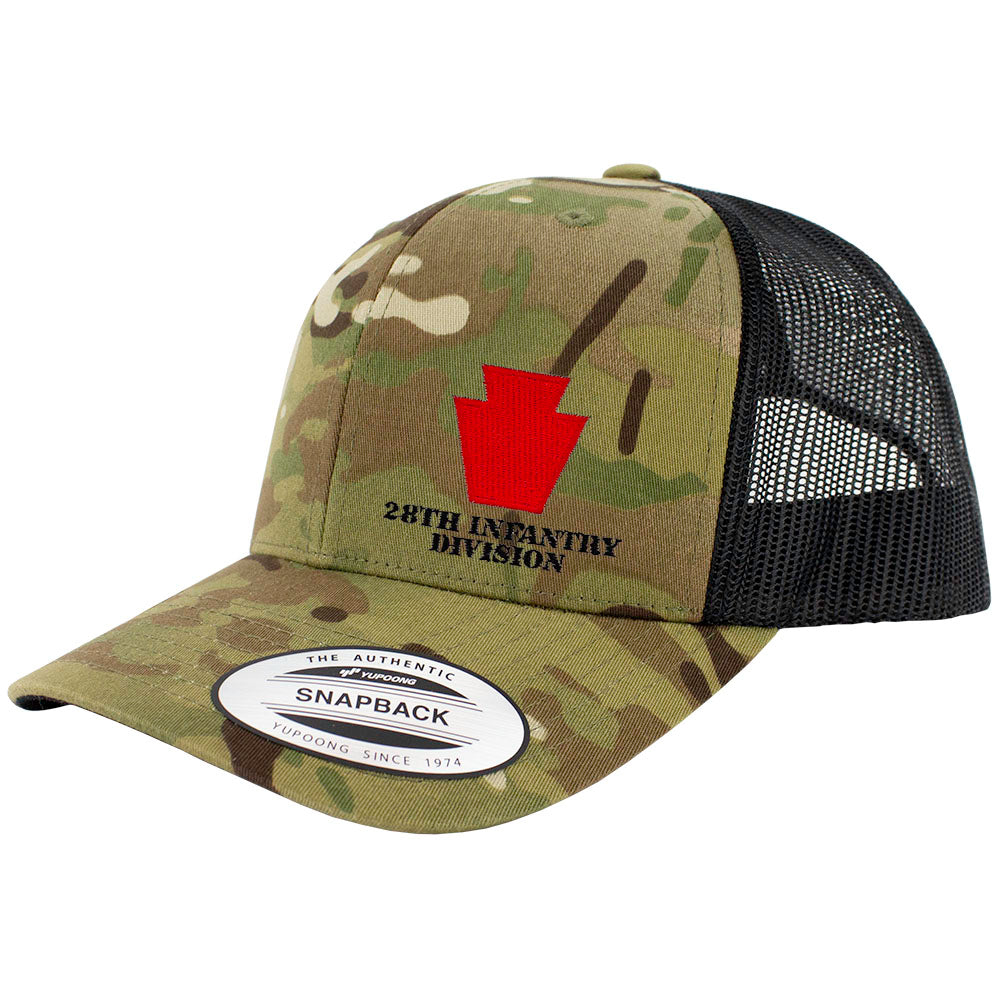 28th Infantry Division Snapback Trucker Cap - Multicam Hats and Caps Hat.0646