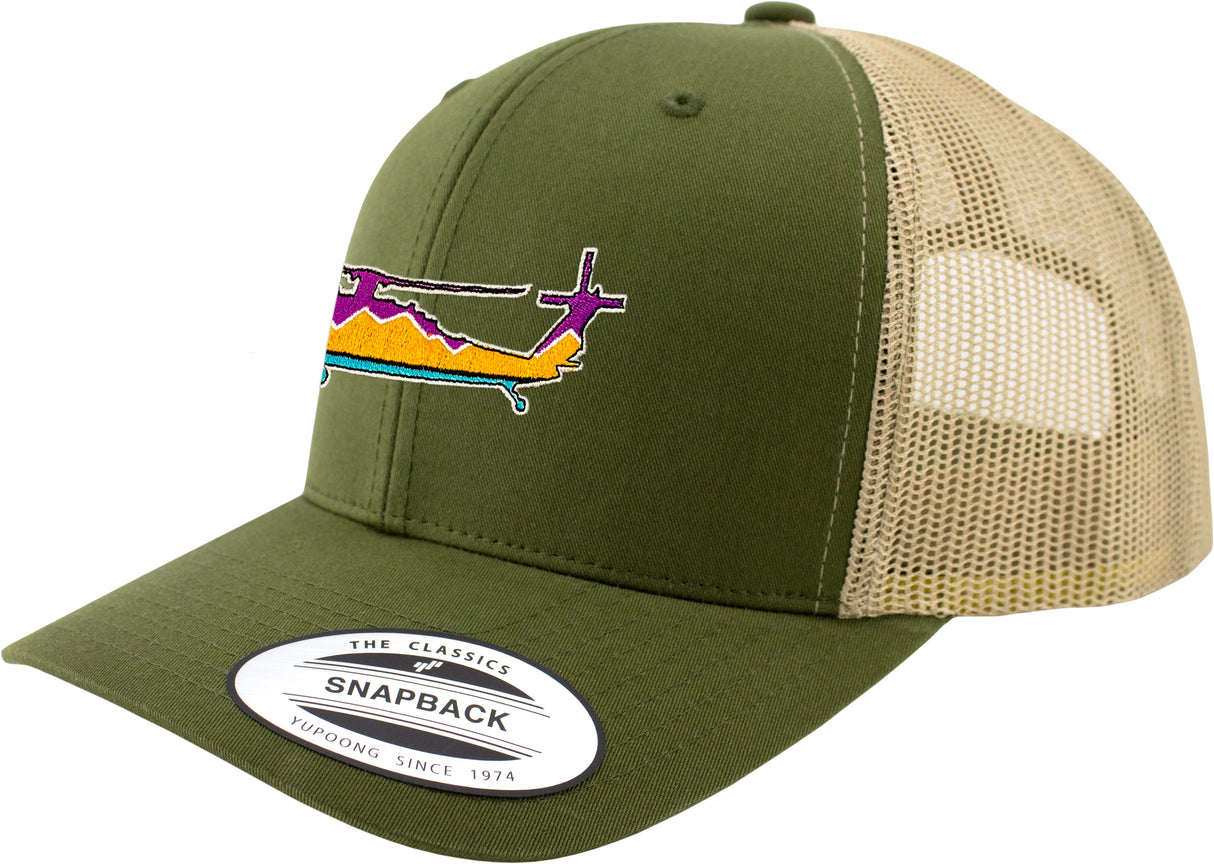 Blackhawk Sunset Embroidered Snapback Trucker Hat