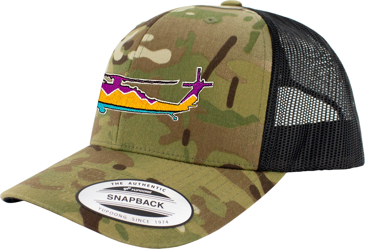 Blackhawk Sunset Embroidered Snapback Trucker Hat
