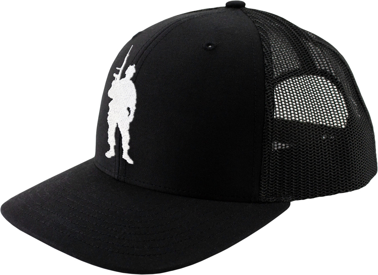 Soldier Silhouette Embroidered Snapback Trucker Hat