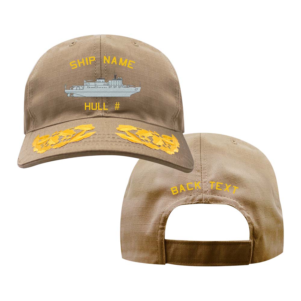 US Navy Custom Ship Cap - Coyote - Admiral Scrambled Eggs - Healy Class Hats and Caps