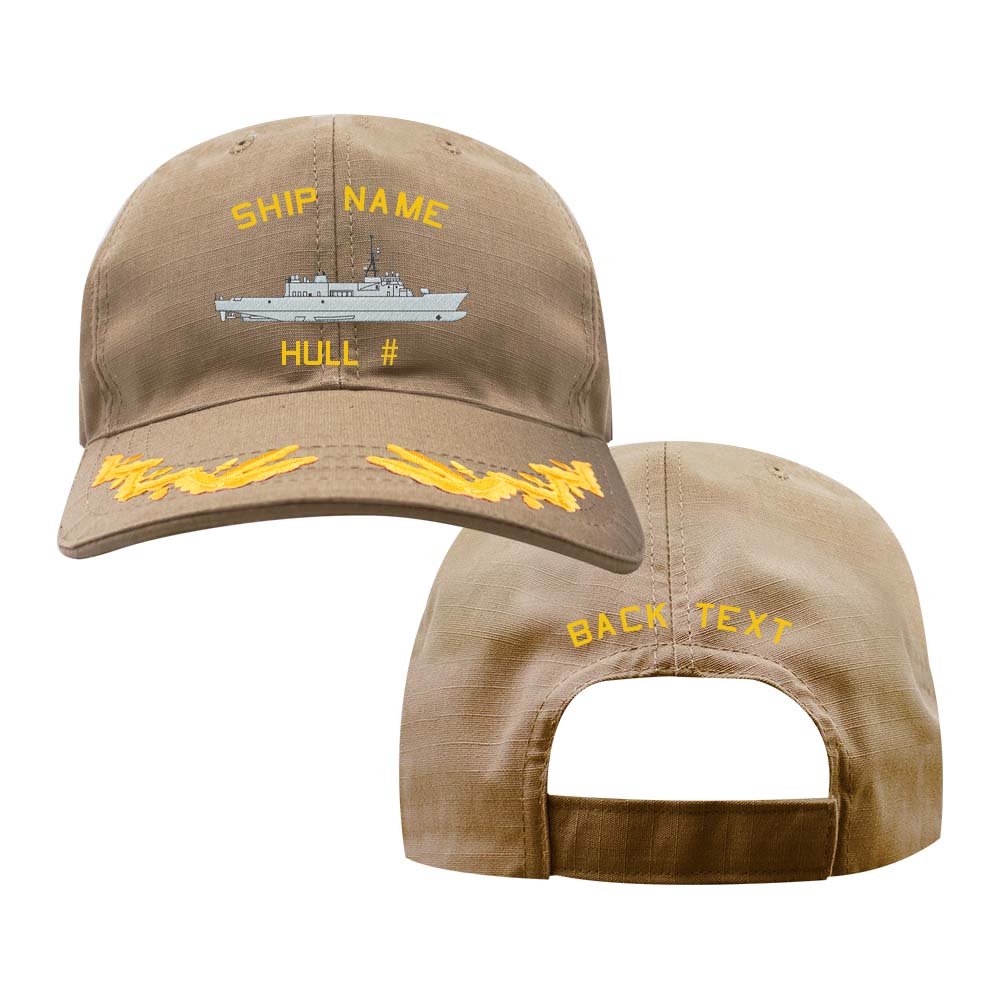US Navy Custom Ship Cap - Coyote - Captain Scrambled Eggs - Heritage Class Cutter Hats and Caps
