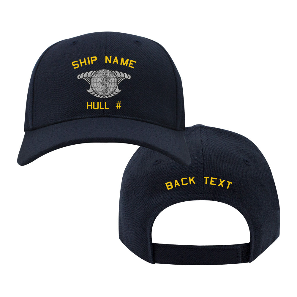 NCB US Navy Custom Ship Caps - Navy Blue