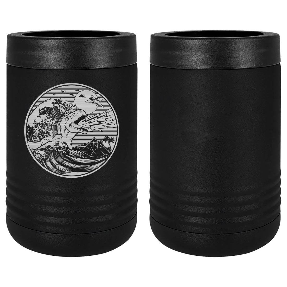 The Great Wave (Featuring T-Rex and F-15) Laser Engraved Beverage Holder Mugs LEIH.0175.B