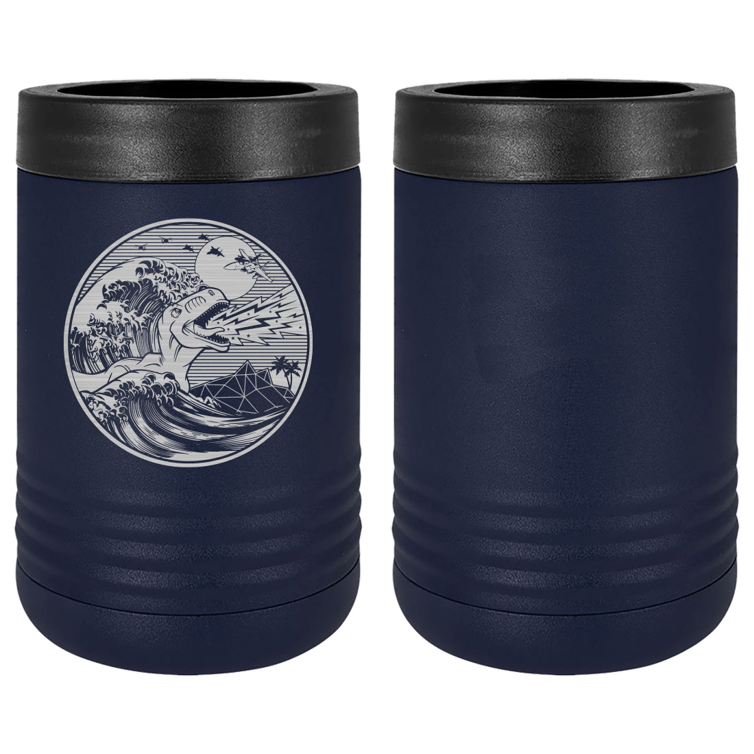 The Great Wave (Featuring T-Rex and F-15) Laser Engraved Beverage Holder Mugs LEIH.0175.N