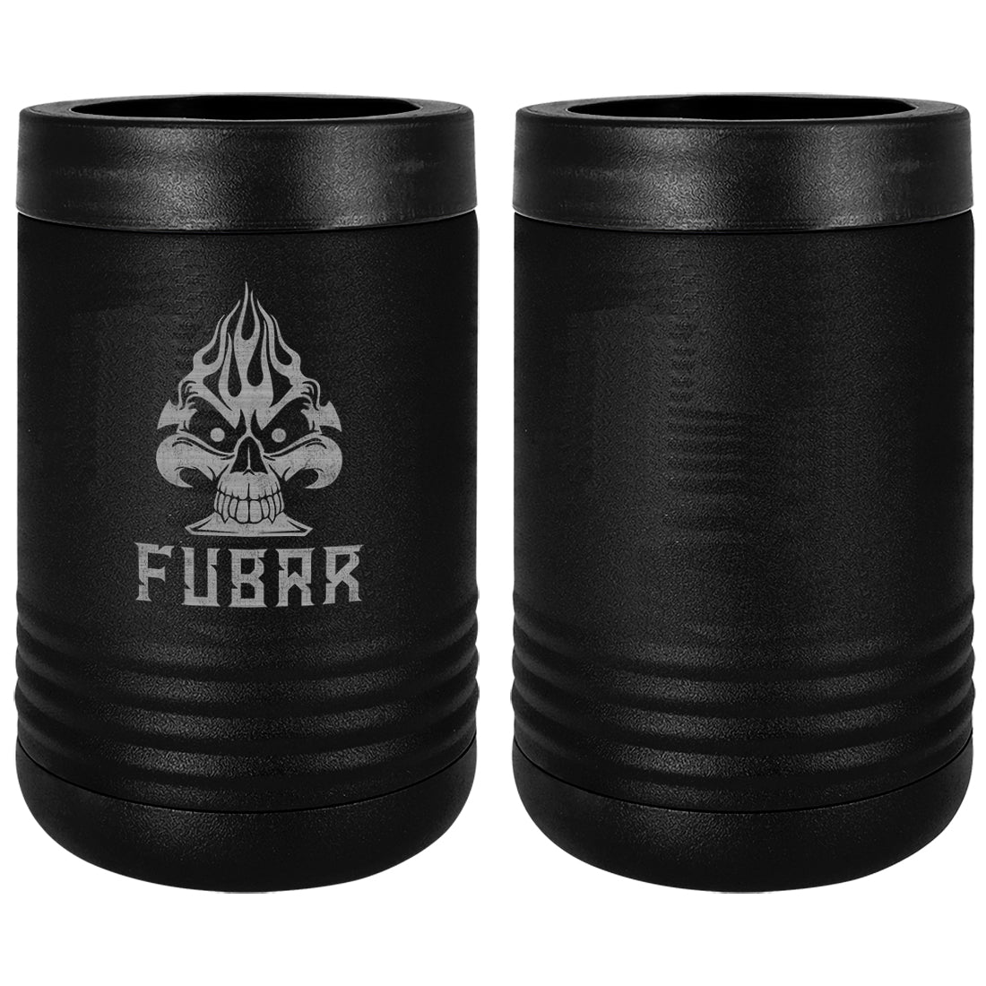 FUBAR Fiery Skull Ace Laser Engraved Beverage Holder Mugs LEIH.0262.B