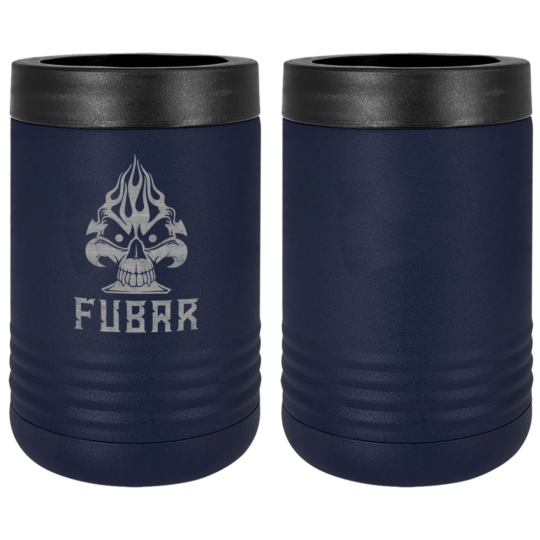 FUBAR Fiery Skull Ace Laser Engraved Beverage Holder Mugs LEIH.0262.N