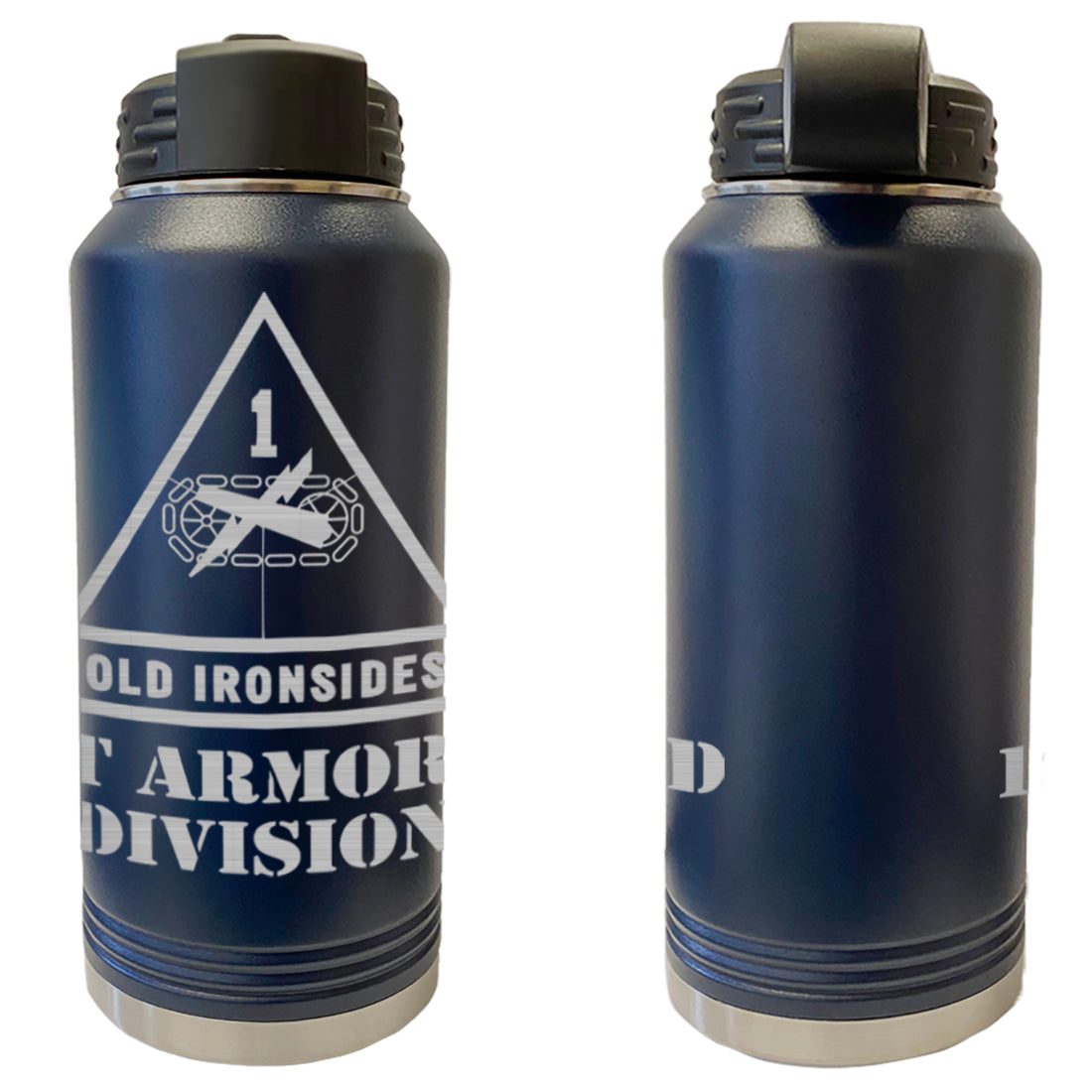 1st Armored Division Laser Engraved Vacuum Sealed Water Bottles 32oz Water Bottles LEWB.0069.N