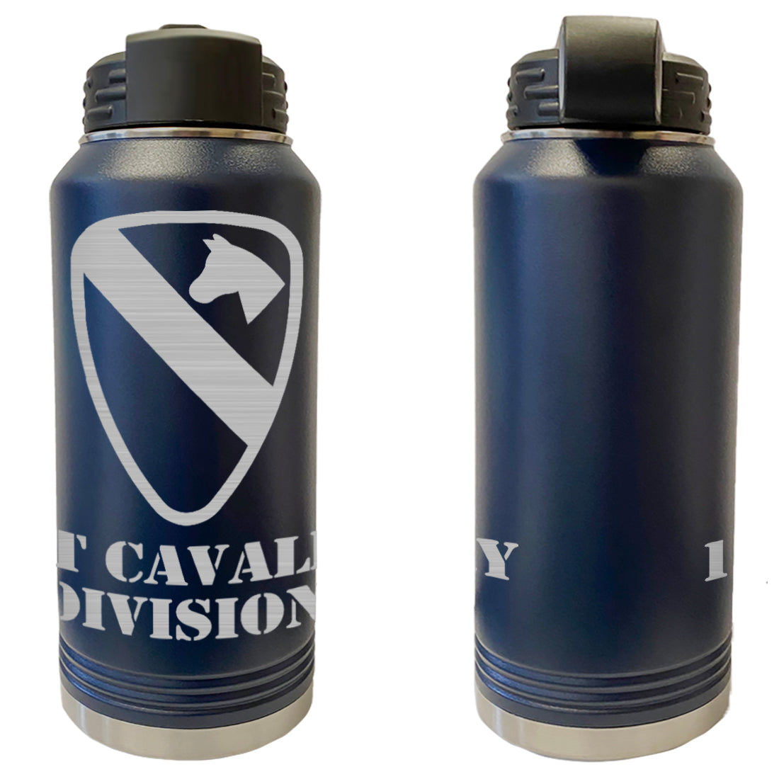 1st Cavalry Division Laser Engraved Vacuum Sealed Water Bottles 32oz Water Bottles LEWB.0070.N