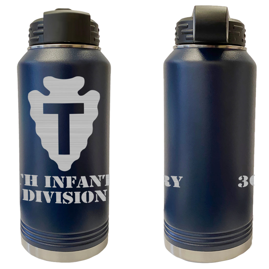 36th Infantry Division Laser Engraved Vacuum Sealed Water Bottles 32oz Water Bottles LEWB.0094.N