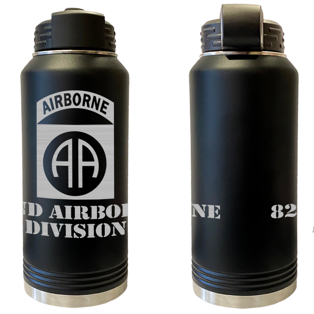 82nd Airborne Division Laser Engraved Vacuum Sealed Water Bottles 32oz Water Bottles LEWB.0098.B