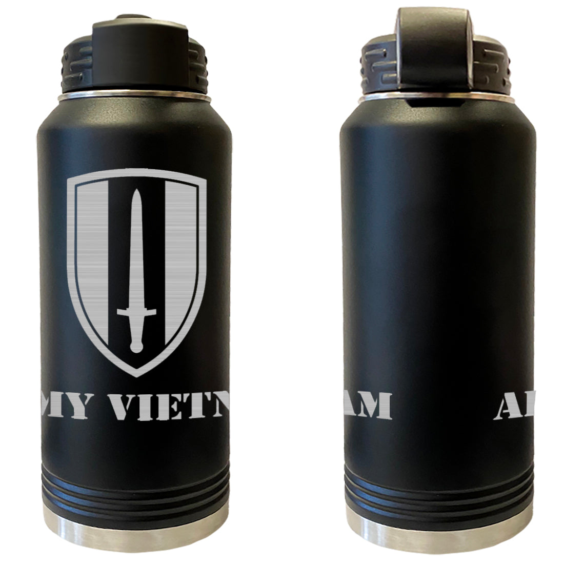 Army Vietnam Laser Engraved Vacuum Sealed Water Bottles 32oz Water Bottles LEWB.0116.B