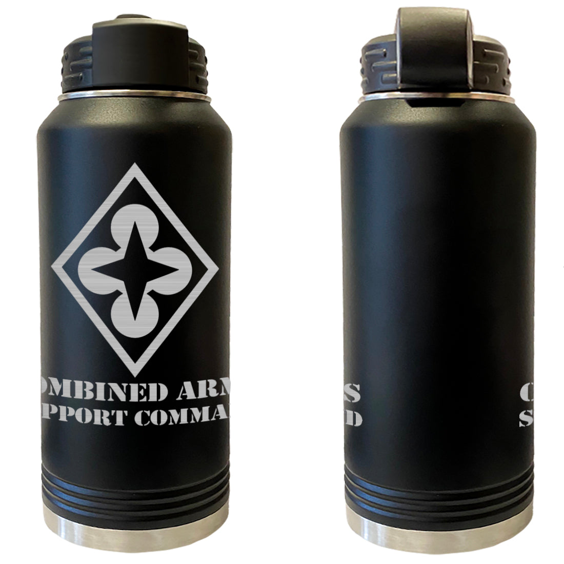 Army Combined Arms Support Command Laser Engraved Vacuum Sealed Water Bottles 32oz Water Bottles LEWB.0119.B