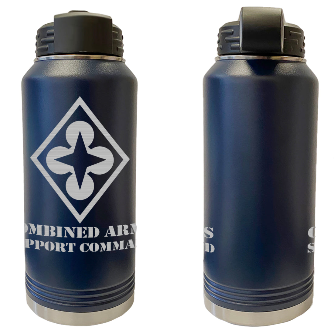 Army Combined Arms Support Command Laser Engraved Vacuum Sealed Water Bottles 32oz Water Bottles LEWB.0119.N