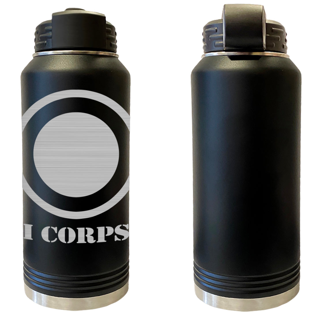 Army I Corps Laser Engraved Vacuum Sealed Water Bottles 32oz Water Bottles LEWB.0120.B