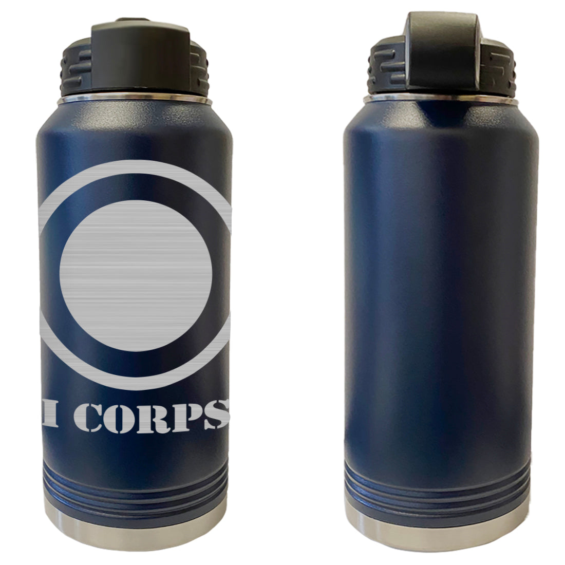 Army I Corps Laser Engraved Vacuum Sealed Water Bottles 32oz Water Bottles LEWB.0120.N