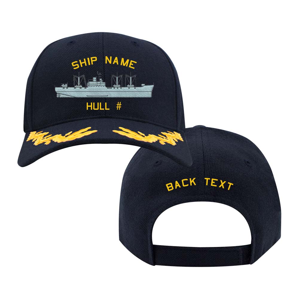 US Navy Custom Ship Cap - Captain Scrambled Eggs - Lassen Class AMM Hats and Caps