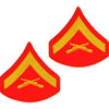 Marine Corps Embroidered Gold on Red Enlisted Rank - Male Size