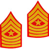 Marine Corps Embroidered Gold on Red Enlisted Rank - Male Size