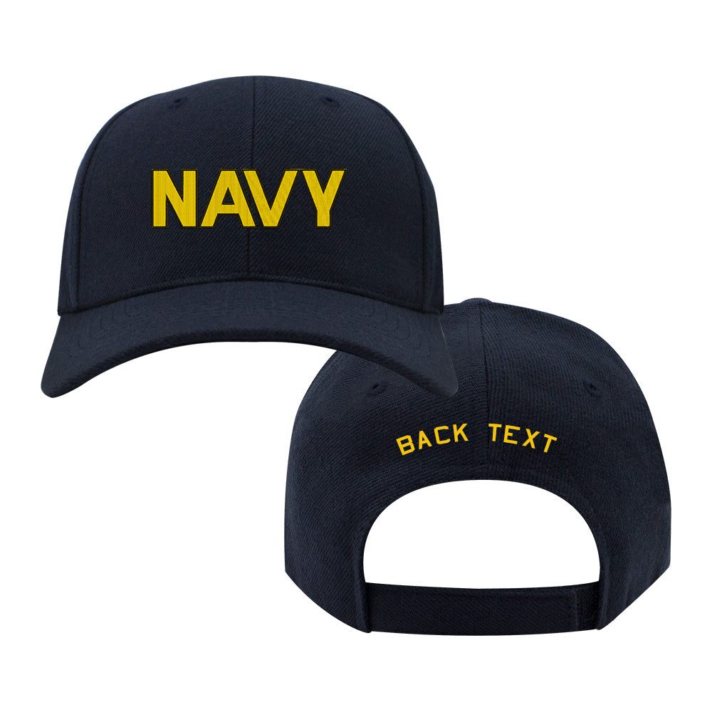US Navy Custom Ship Cap - NAVY Text Gold Hats and Caps NAVY-TEXT-GOLD.NAVY