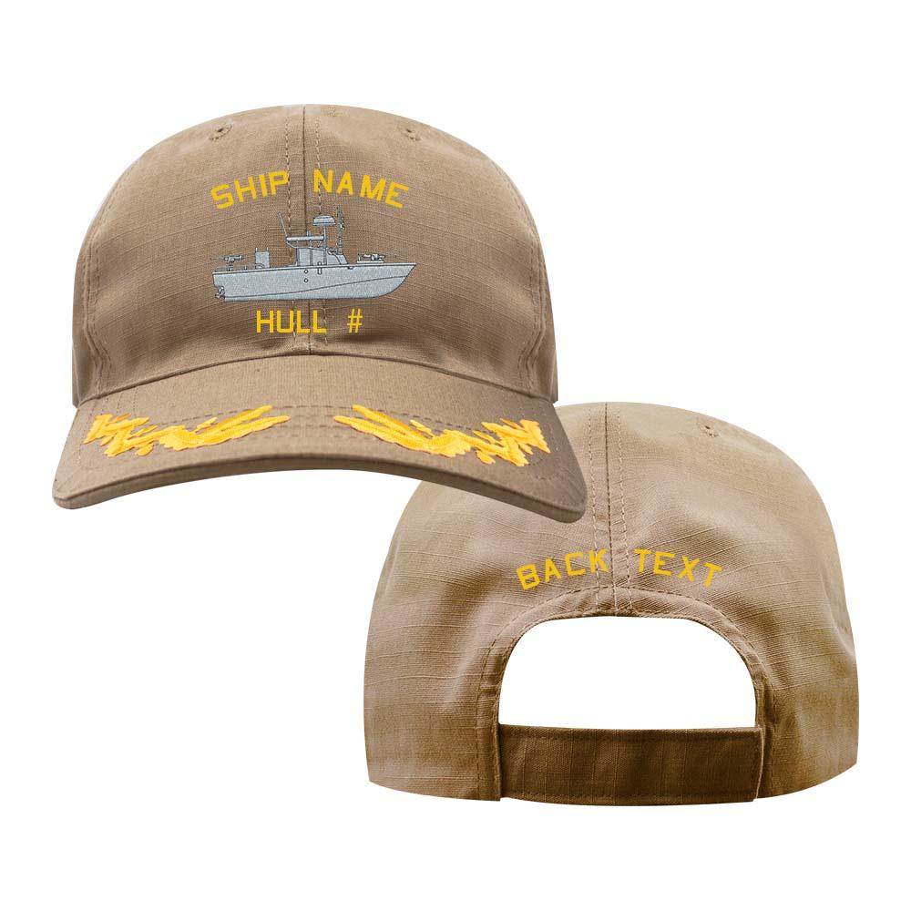 U.S. Navy Custom Ship Cap - Coyote - Captain Scrambled Eggs - PBR MK2 Hats and Caps