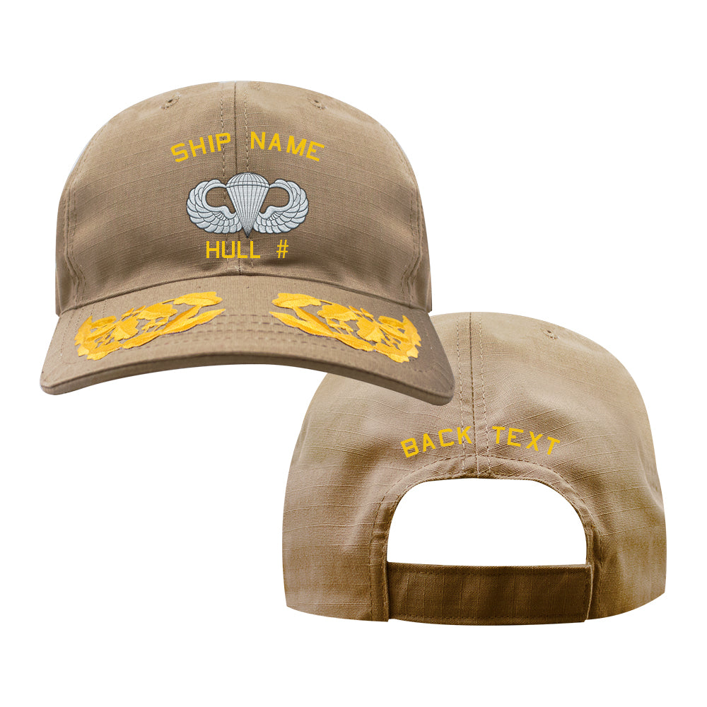 U.S. Navy Custom Ship Cap - Coyote - Admiral Scrambled Eggs - Parachutist Hats and Caps