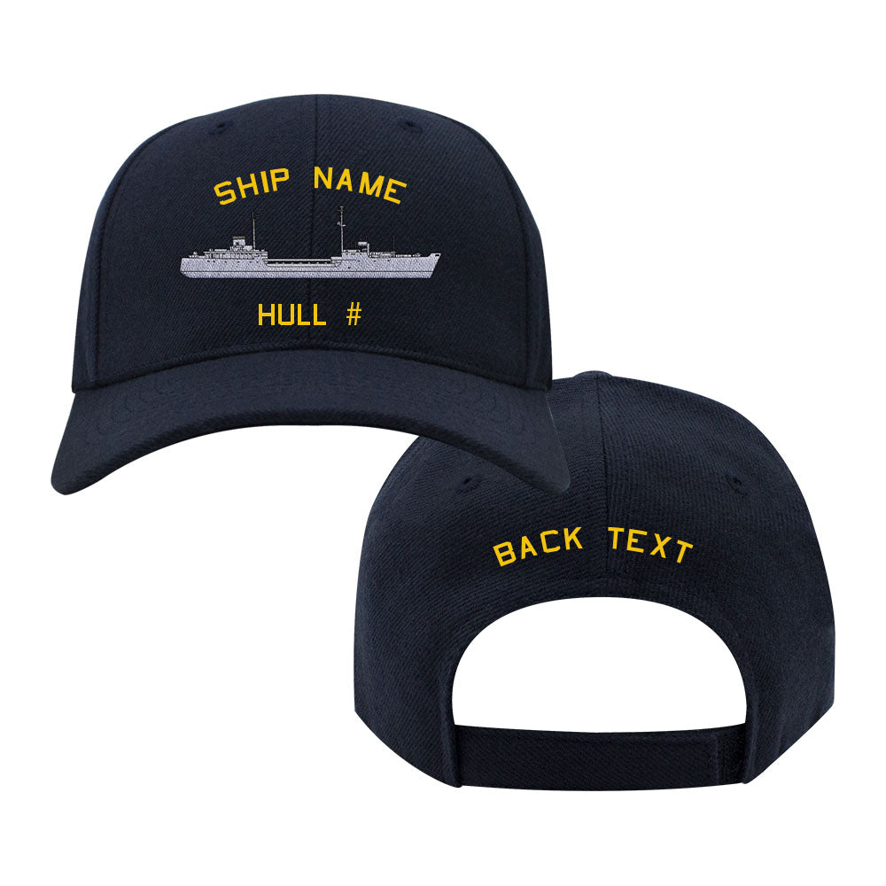 NCB US Navy Custom Ship Caps - Navy Blue PATAPSCO