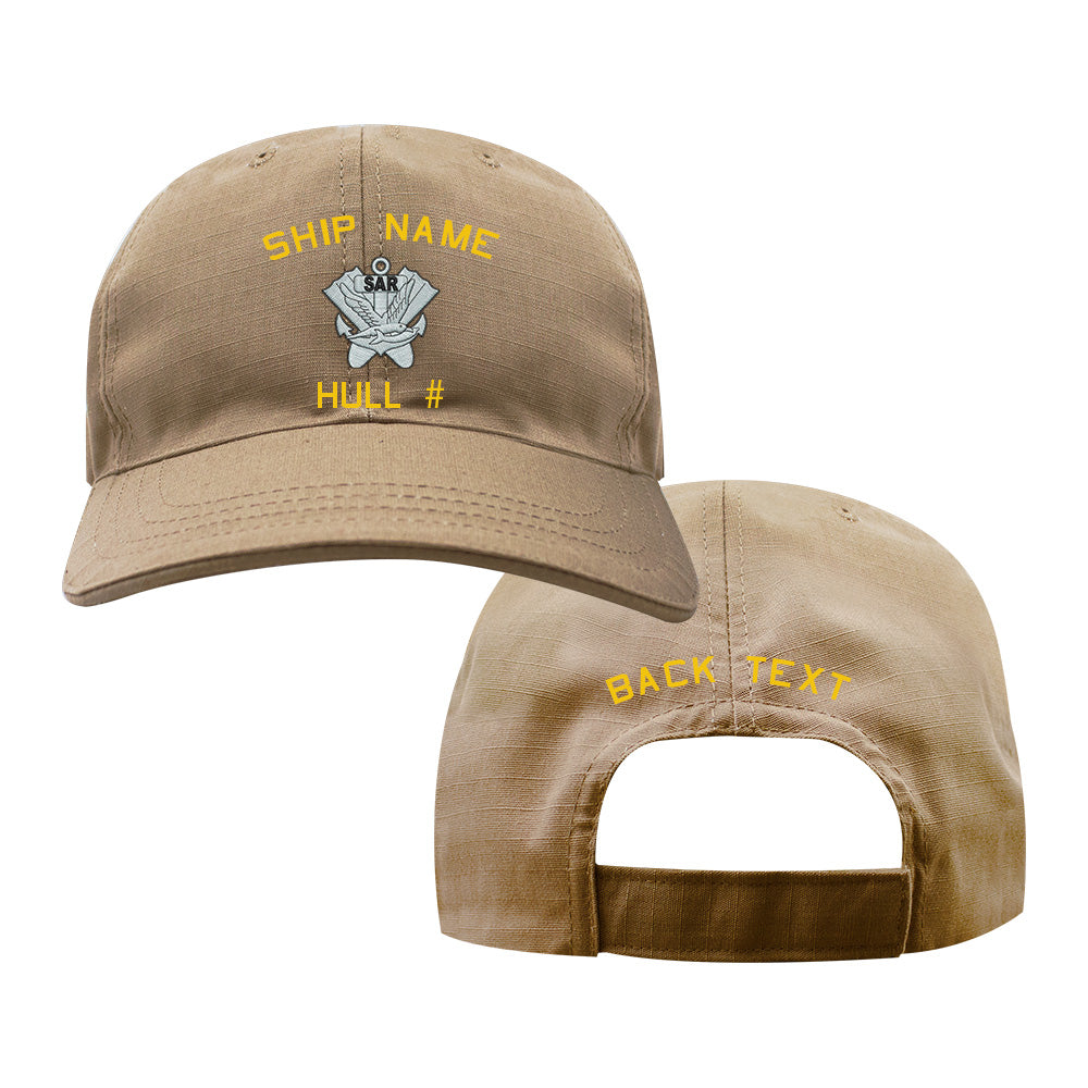 US Navy Custom Ship Cap - Coyote - Navy Search and Rescue SAR Insignia Hats and Caps SAR.COY
