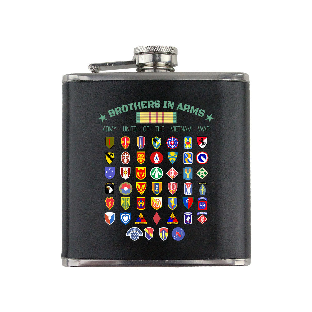 Vietnam Army Units Brothers in Arms 6 oz. Flask with Wrap Flasks