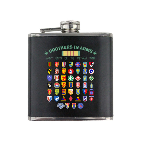 Vietnam Army Units Brothers in Arms 6 oz. Flask with Wrap