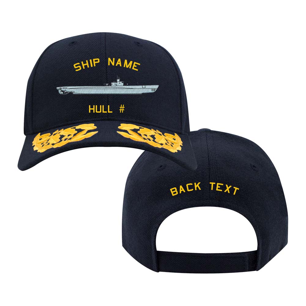 U.S. Navy Custom Ship Cap - Admiral Scrambled Eggs - Sargo Class Submarine WWII Hats and Caps